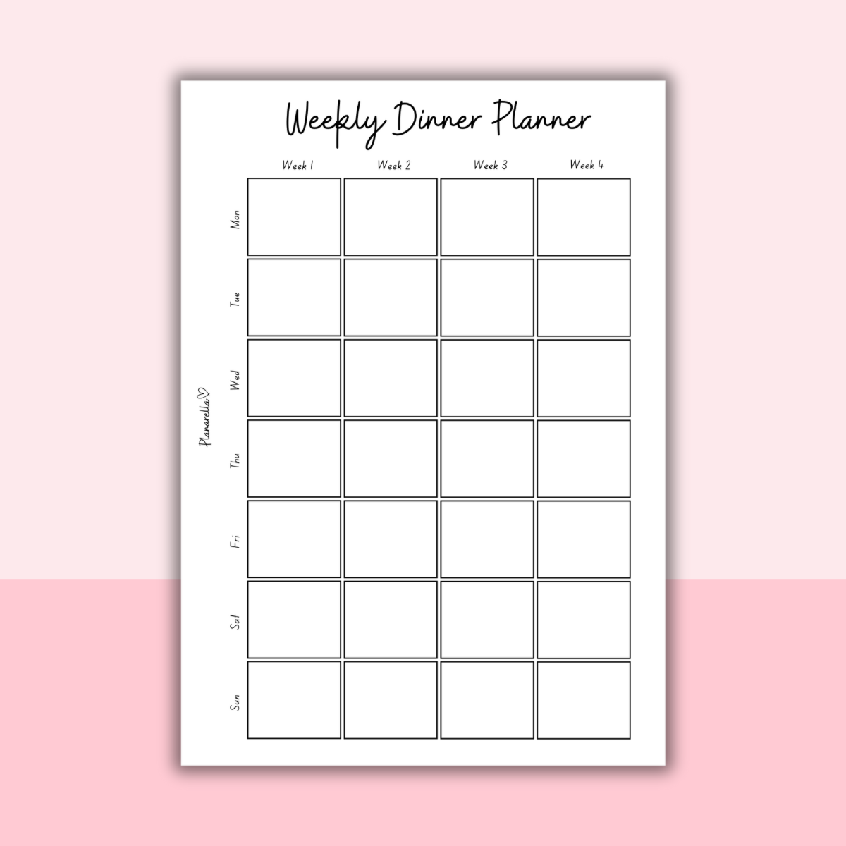 Weekly Dinner Planner - Set of 20 Pages