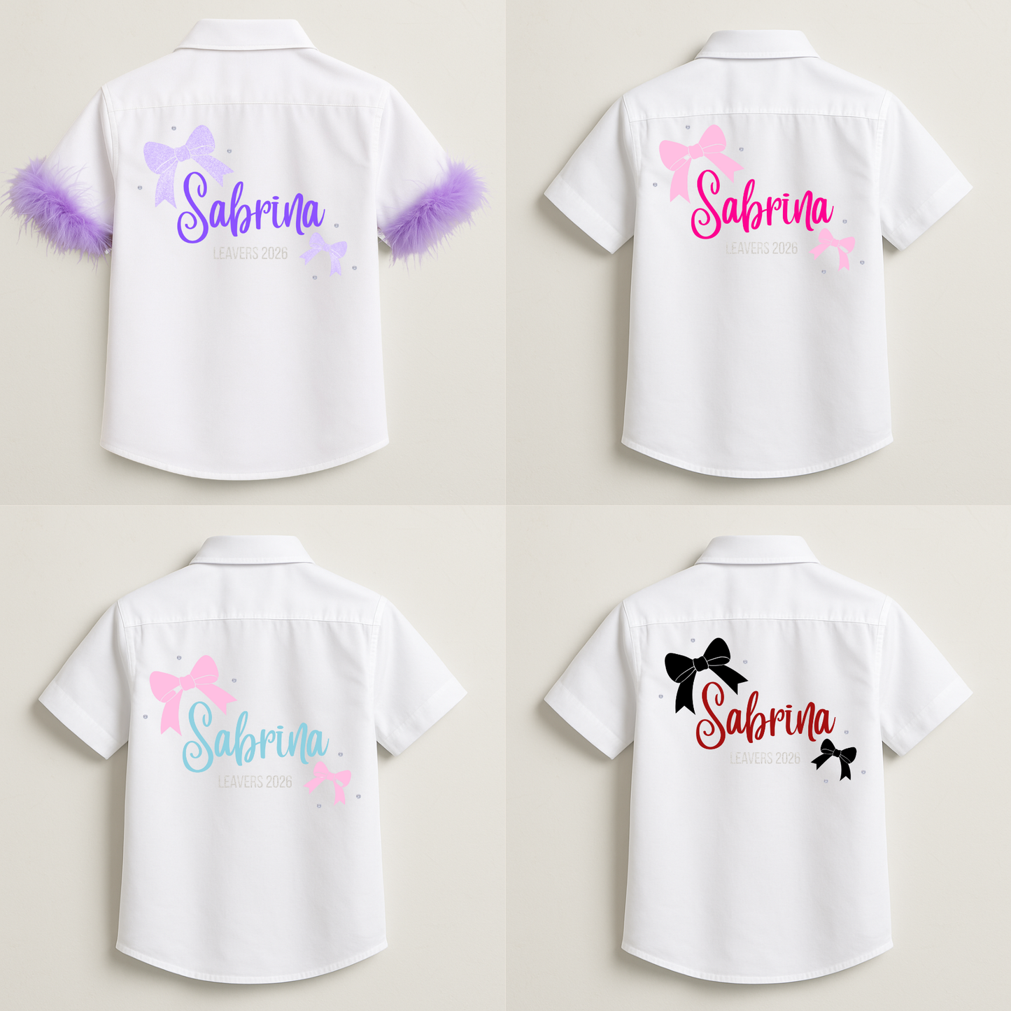 Personalised School Leavers Shirt - Bow Bliss