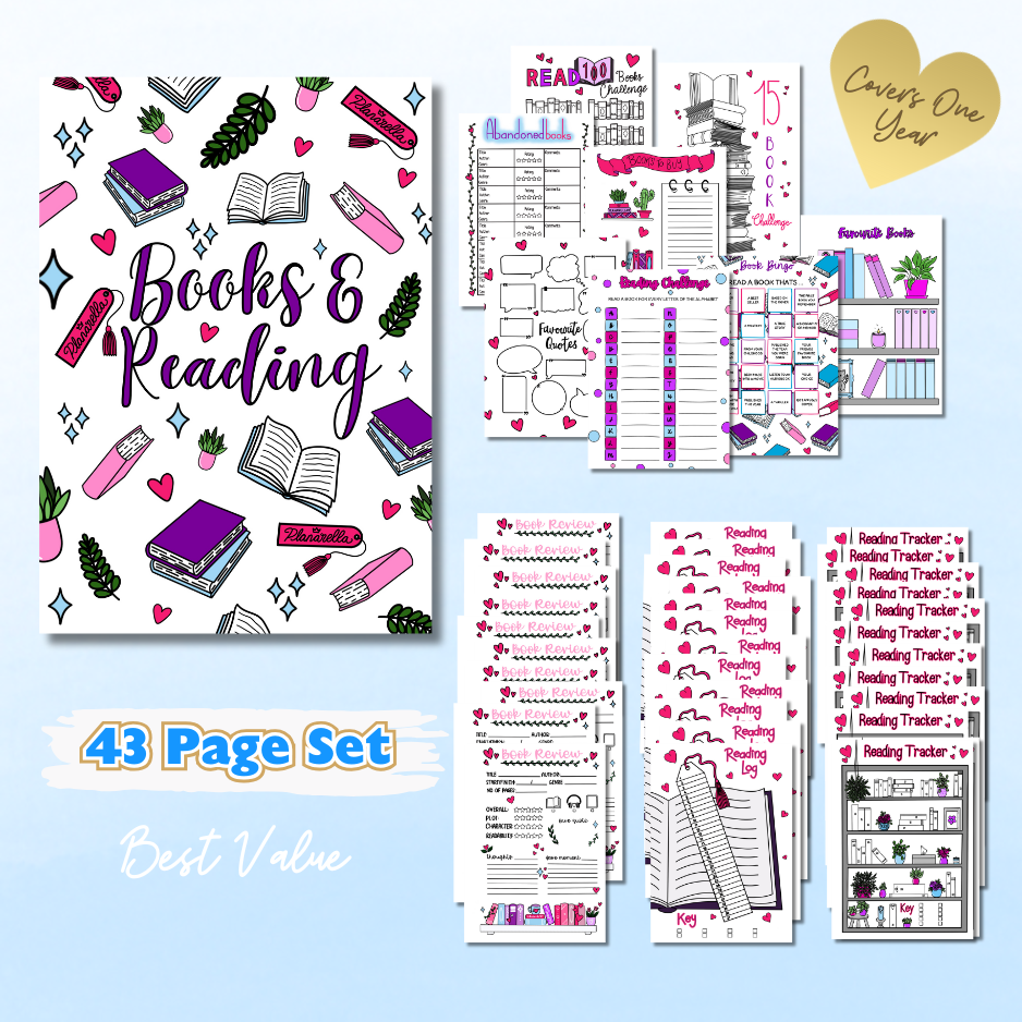 Books & Reading - Mega Refill Pack - 43 Page Bundle + 12 Bookmarks