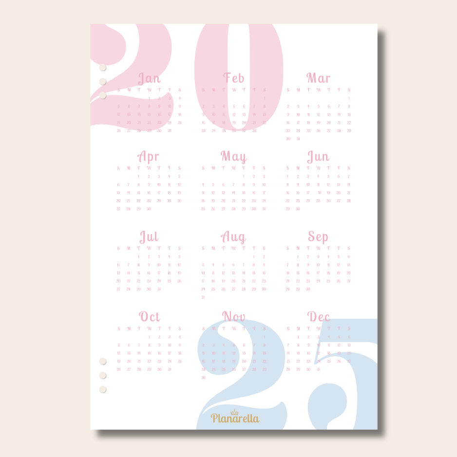 2025 Calendar - Pastel Passion - Single Page Insert