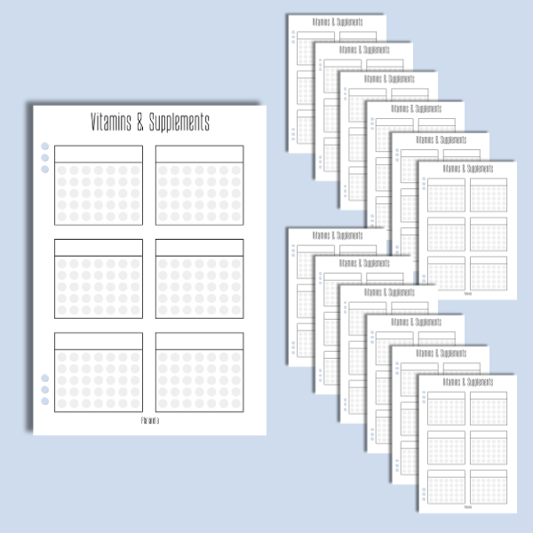 Vitamins & Supplements - Set of 12 Page Inserts