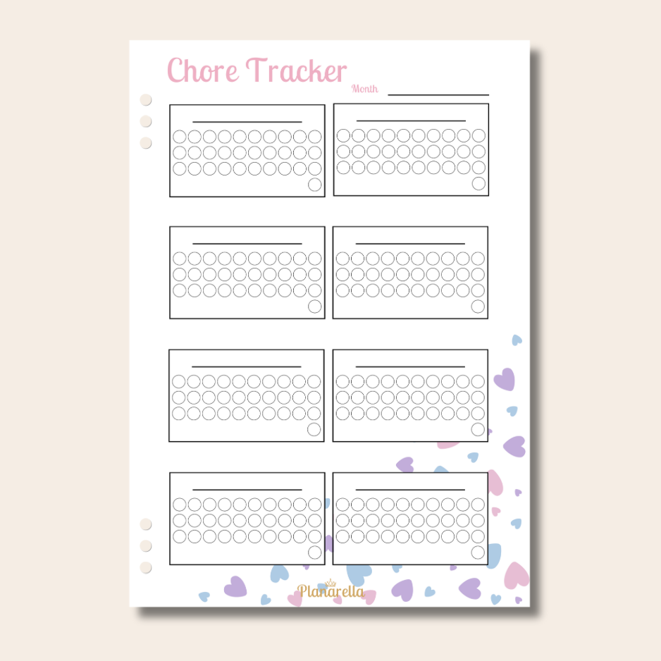 Chore Tracker - Pastel Passion - Set of 12 Pages