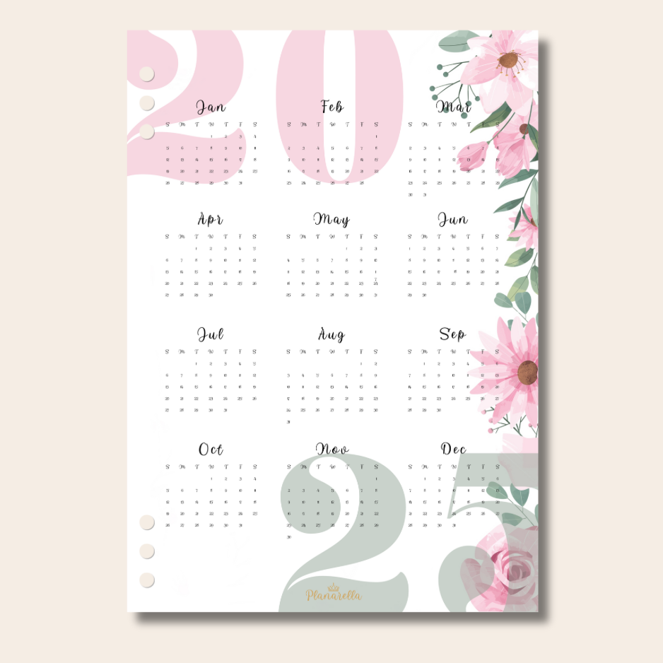 2025 Calendar - Garden Roses - Single Page Insert