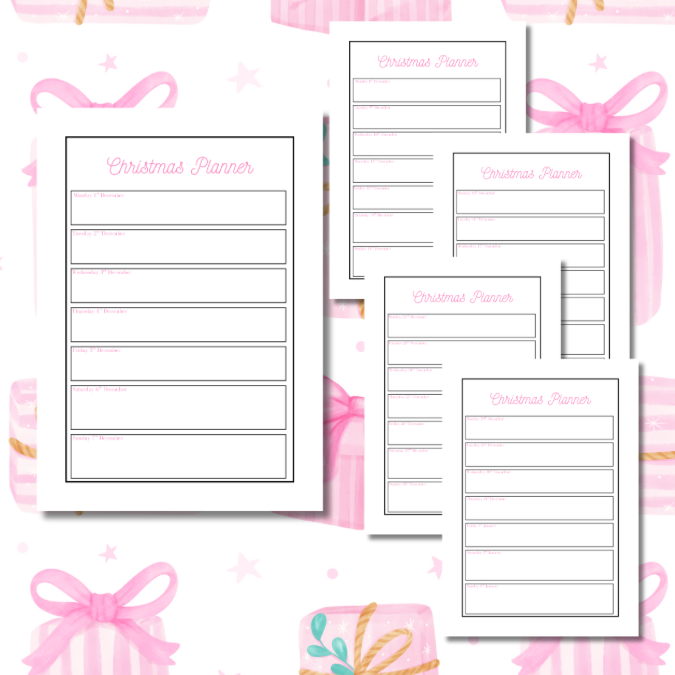 Pink Presents Christmas Planner