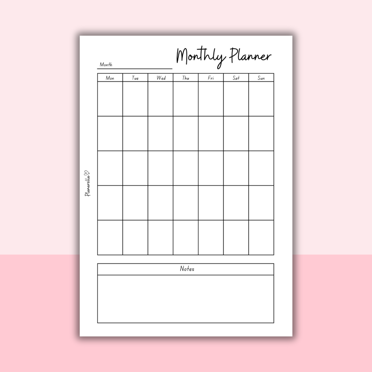Monthly Planner - Set of 12 Pages