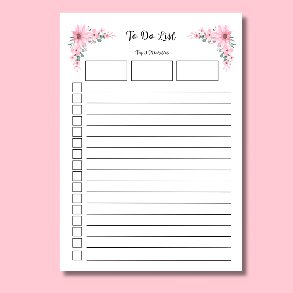 To Do List Notepad - Garden Roses