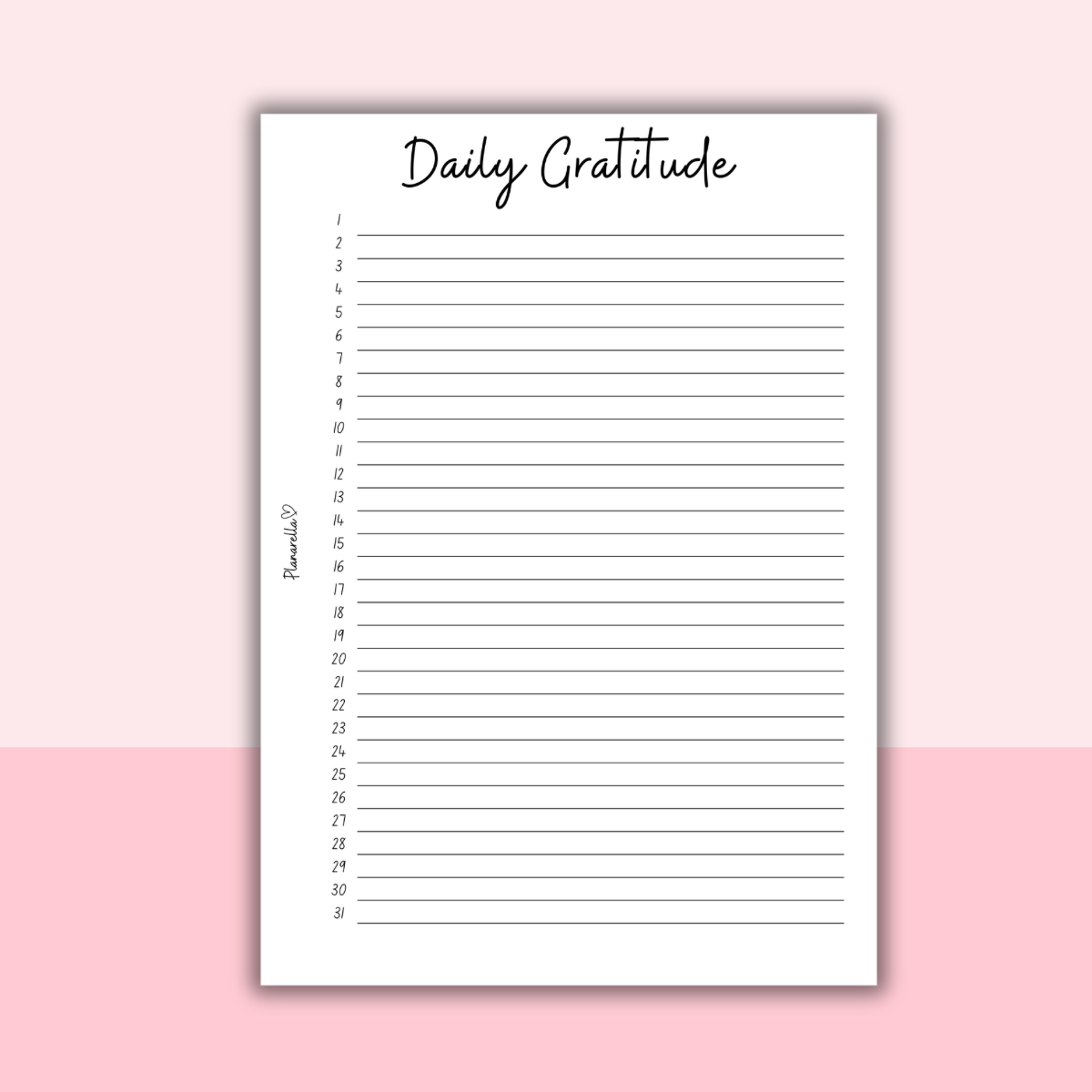 Daily Gratitude - Set of 12 Pages