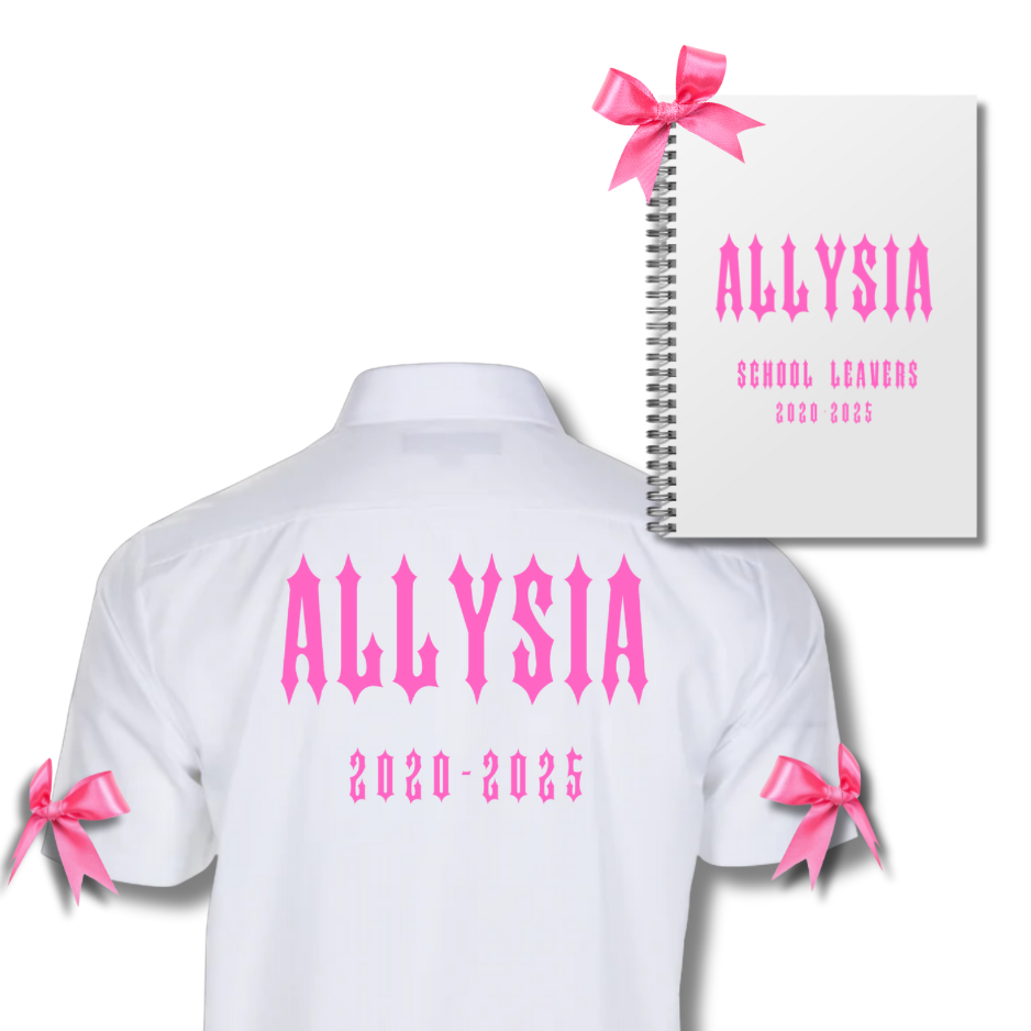 School Leavers Shirt & Memory Book Set - Girls Spike Theme