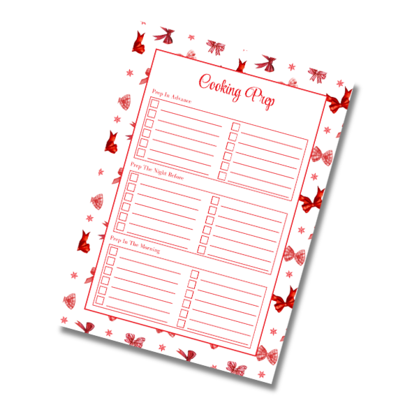 A4 Christmas Planner Refill Page Inserts - Red Bows