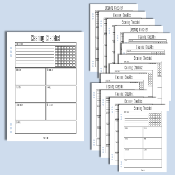 Cleaning Checklist - Set of 20 Page Inserts