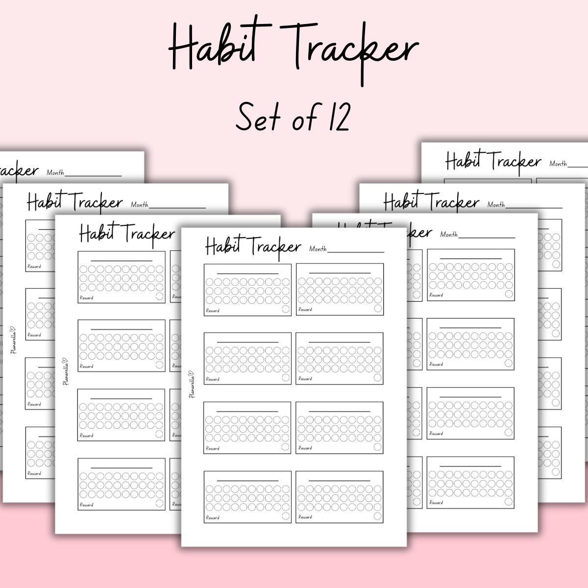 Habit Tracker - Set of 12 Pages