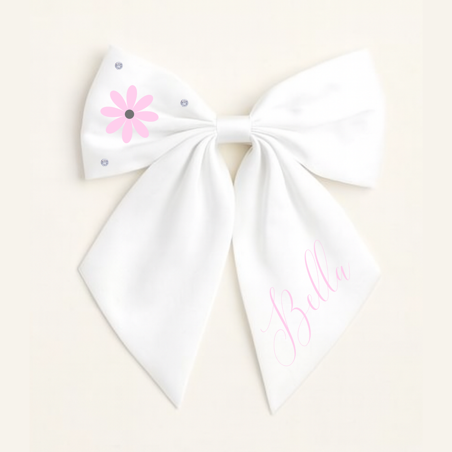 Personalised School Leavers Hair Bow Clip - Butterfly Bloom
