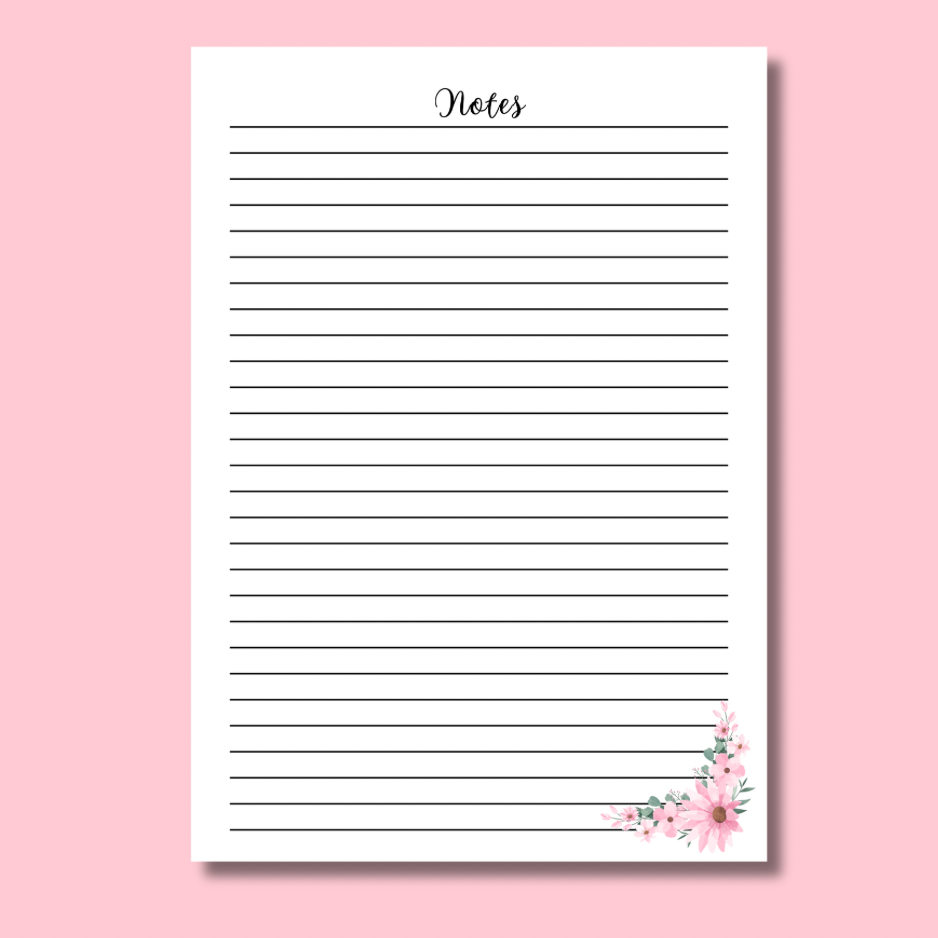 Notes Notepad - Garden Roses