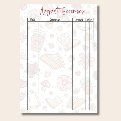 September Journal Page Set
