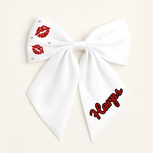 Personalised School Leavers Hair Bow Clip - Wild Cherry