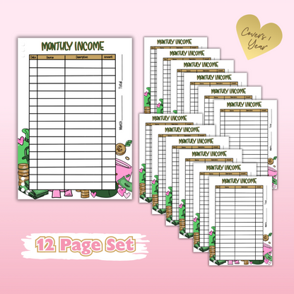 Money & Savings Set - 1 Year Bundle - 97 Page Inserts & 13 Dividers