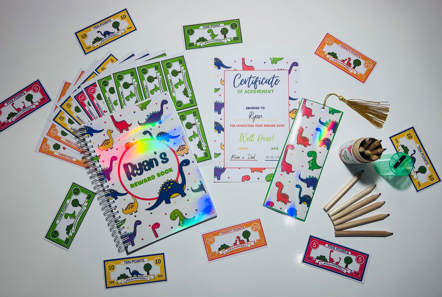 Personalised Dinosaur Reward Book Set