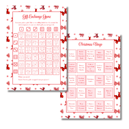 A4 Christmas Planner Refill Page Inserts - Red Bows