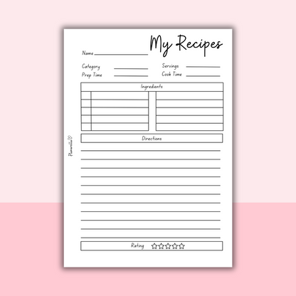 My Recipes - Set of 20 Pages