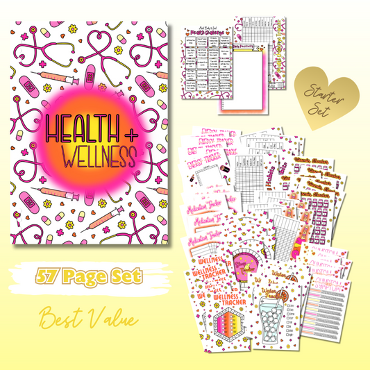 Health & Wellness Set - 6 Month Bundle - 57 Page Inserts & Page Divider
