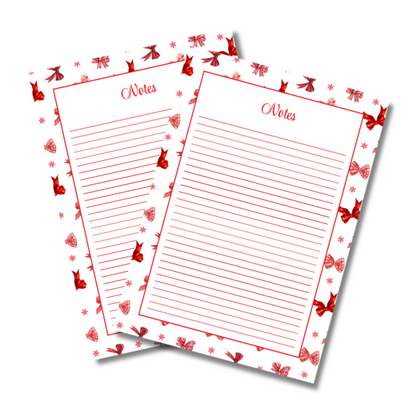A4 Christmas Planner Refill Page Inserts - Red Bows