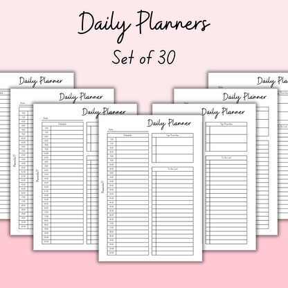 Daily Planner - Set of 30 Pages