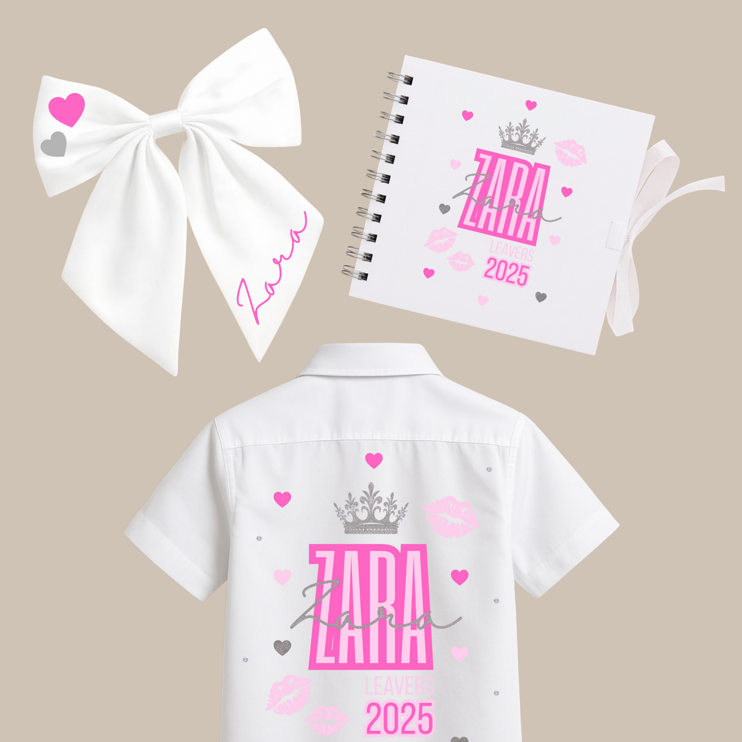 Personalised School Leavers Memory Scrap Book - Queen of Kisses