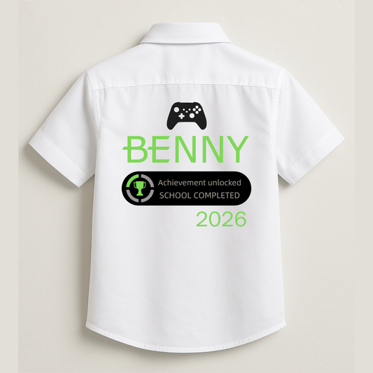 Personalised School Leavers Shirt - Green Gamer