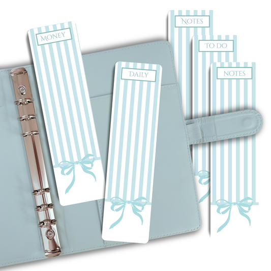 Customisable Planner Bookmark Tabs - Set of 5 - Darling Blue