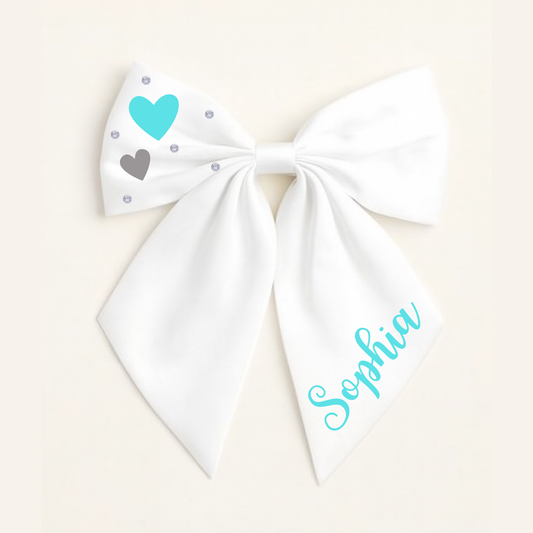 Personalised School Leavers Hair Bow Clip - Cupid Cutie