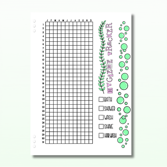 Yearly Hygiene Tracker - Single Page