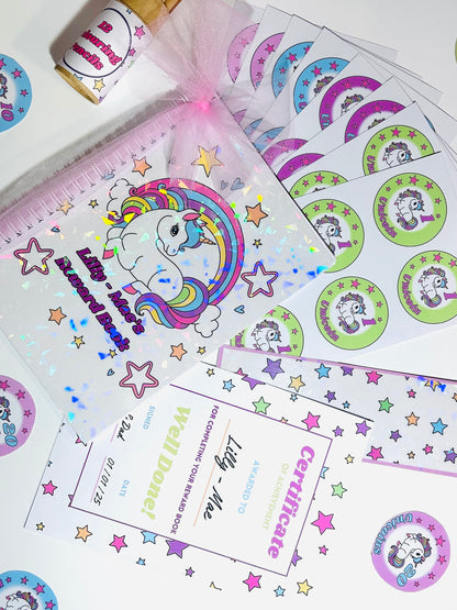 Personalised Unicorn Reward Book Set