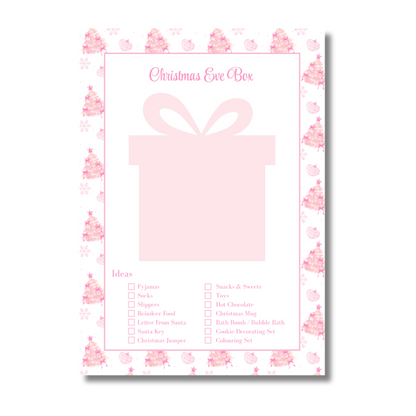 A4 Christmas Planner Refill Page Inserts - Pink Trees