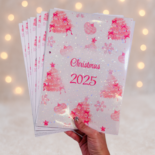 A4 Christmas Planner Refill Page Inserts - Pink Trees