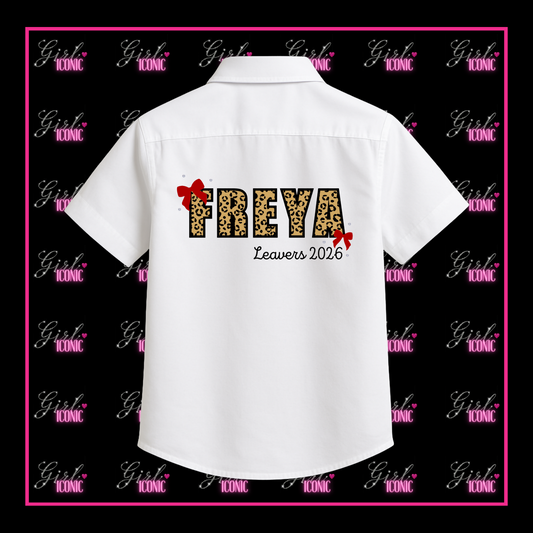 Personalised School Leavers Shirt - Cute Kitty