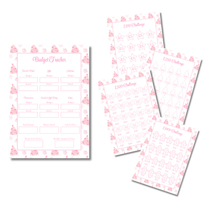 A4 Christmas Planner Refill Page Inserts - Pink Trees