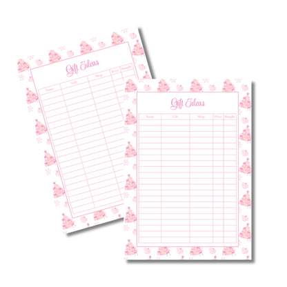 A4 Christmas Planner Refill Page Inserts - Pink Trees