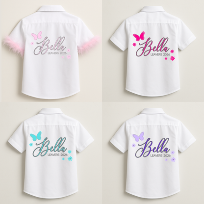 Personalised School Leavers Shirt - Butterfly Bloom