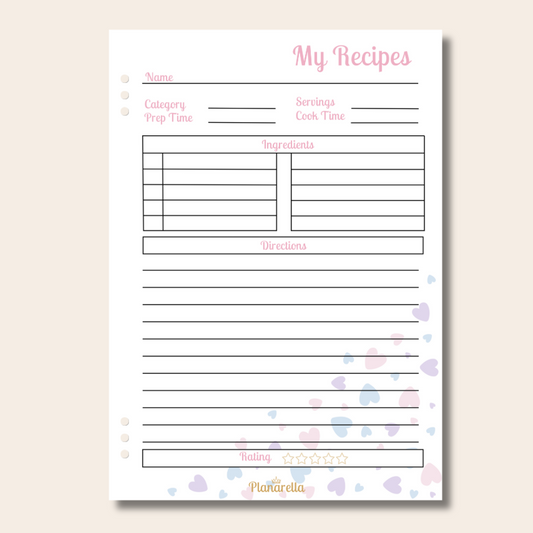 My Recipes - Pastel Passion - Set of 20 Page Inserts