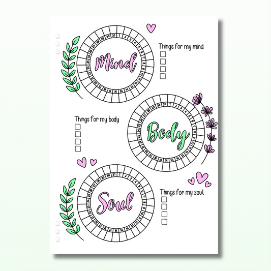 Mind, Body & Soul Log - Single Page