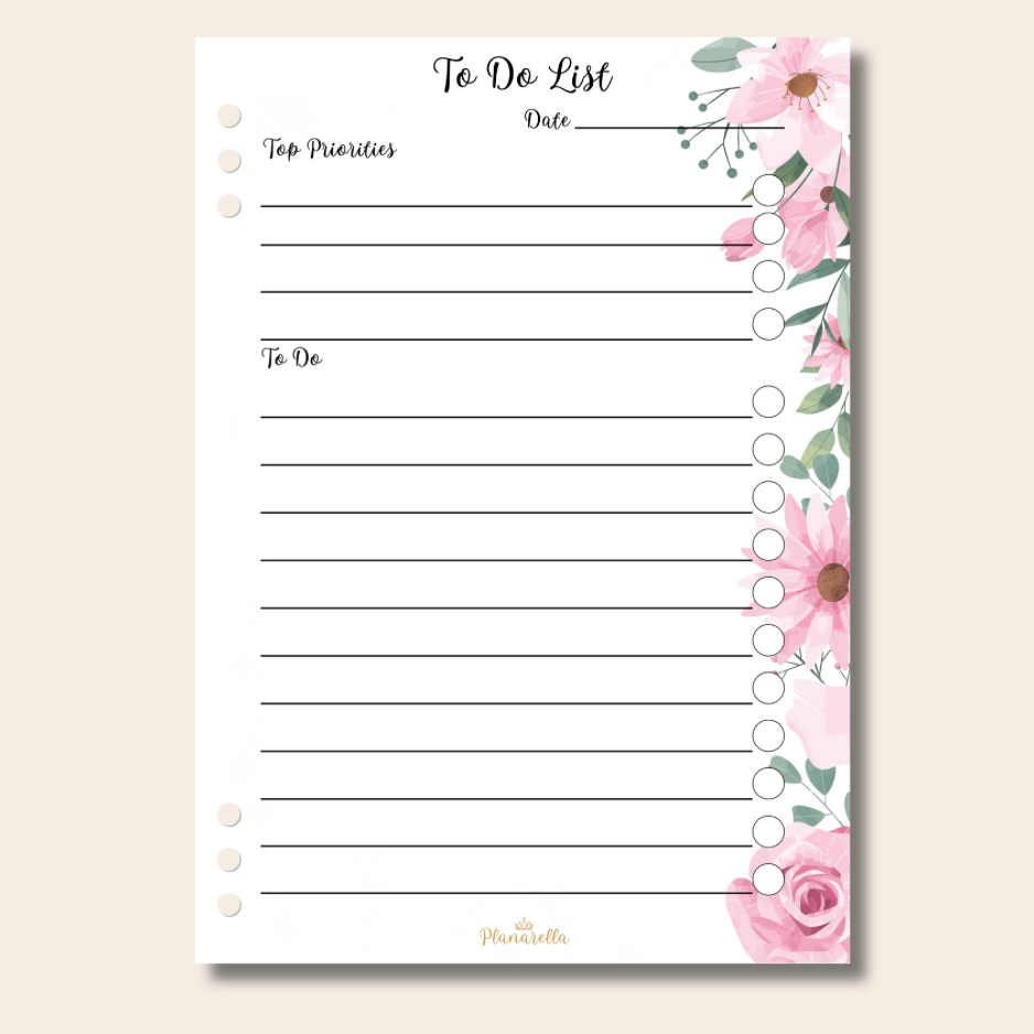 To Do List - Garden Roses - Page Inserts