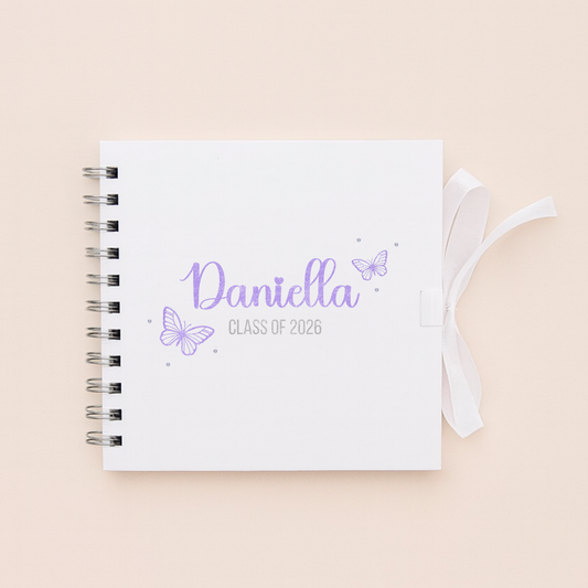 Personalised School Leavers Memory Scrap Book - Butterfly Bliss