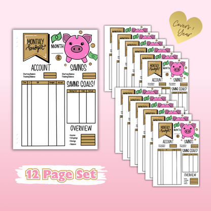 Money & Savings Set - 1 Year Bundle - 97 Page Inserts & 13 Dividers