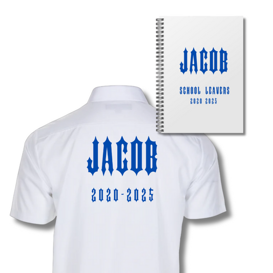 School Leavers Shirt & Memory Book Set - Boys Spike Theme