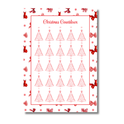 A4 Christmas Planner Refill Page Inserts - Red Bows