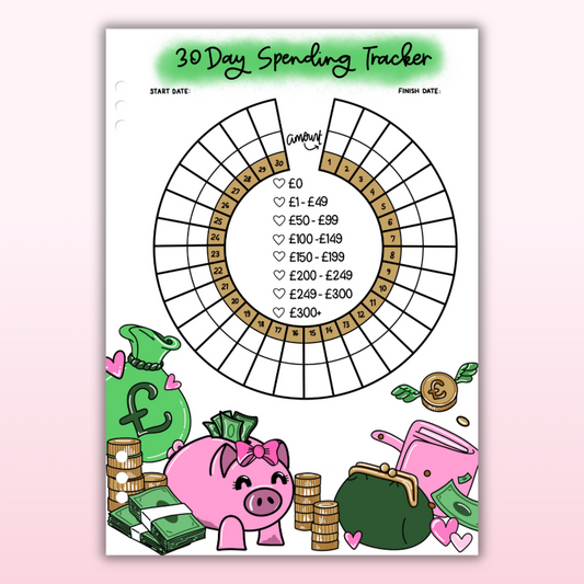 30 Day Spending Tracker - Single Page