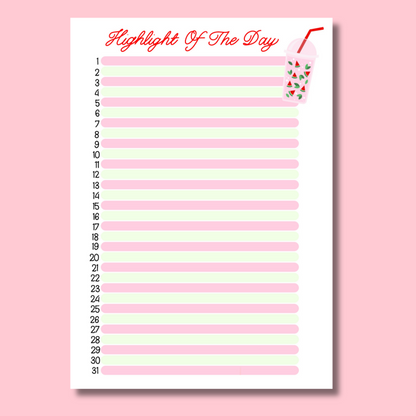 August Journal Page Set