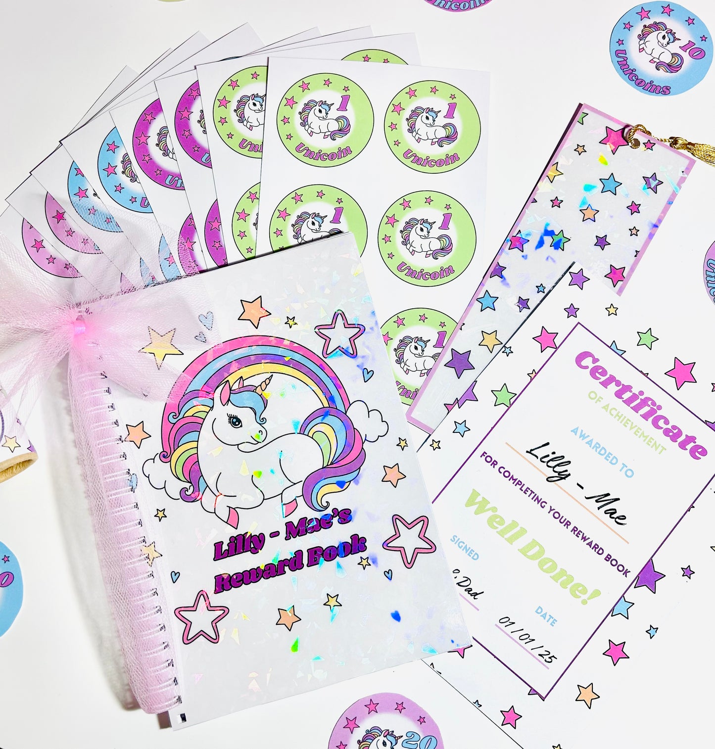 Personalised Unicorn Reward Book Set