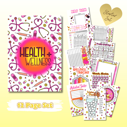 Health & Wellness Set - 1 Month Bundle - 12 Page Inserts & Page Divider