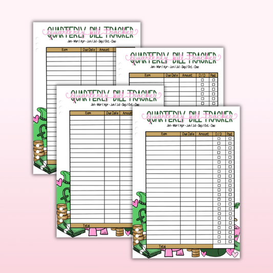 Quarterly Bill Tracker - Four Pack